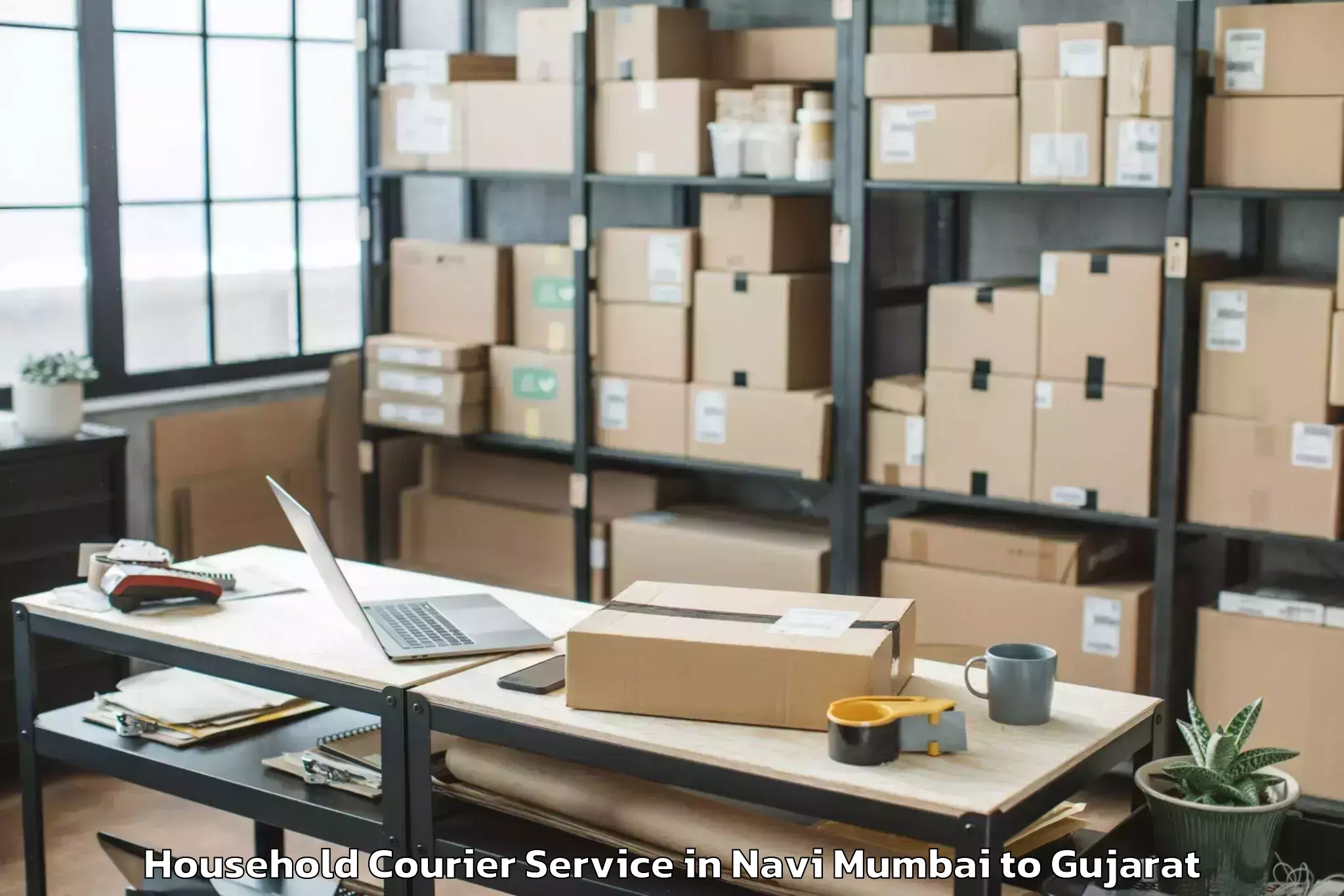 Affordable Navi Mumbai to Rudra Mata Airport Bhj Household Courier